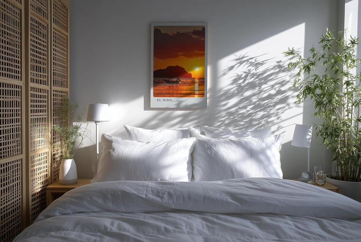 Paul Sinus Kunstdruck 40x60cm El Nido Sonnenuntergang – Feuer am Horizont über dem Meer der Philippinen