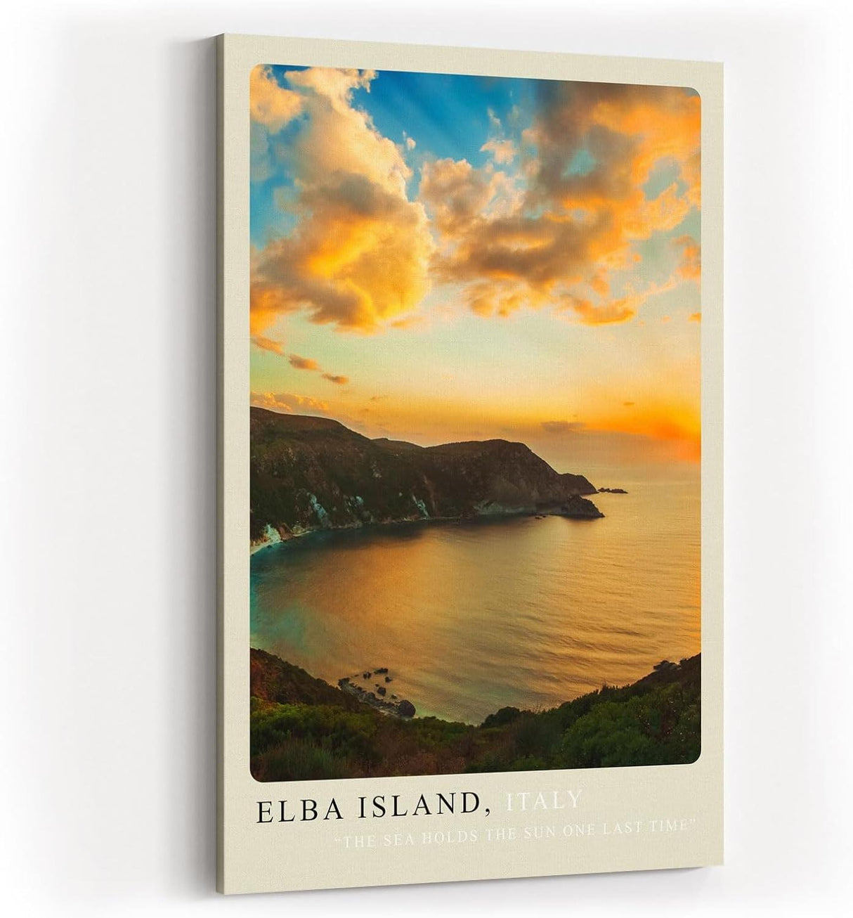 Paul Sinus Kunstdruck 40x60cm Elba Island – italienische Küste im Sonnenuntergang über dem Meer