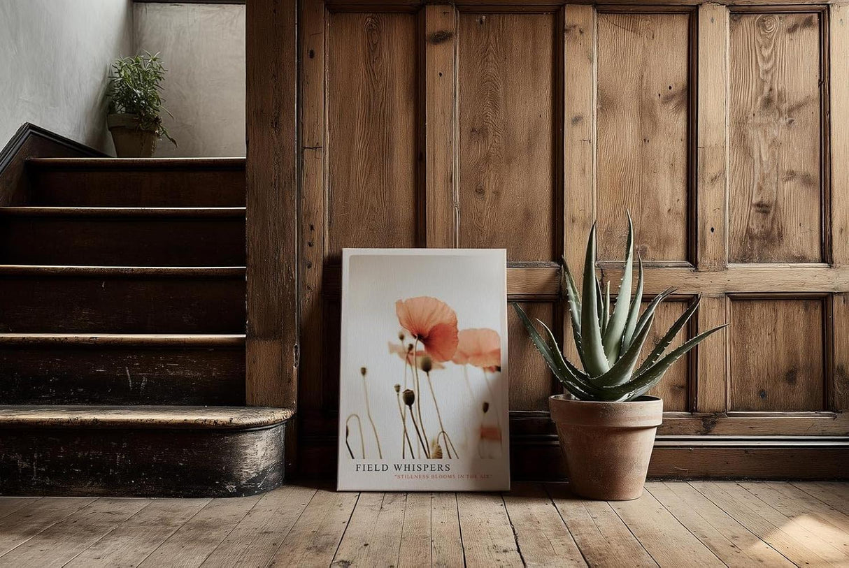 Paul Sinus Kunstdruck 40x60cm Field Whispers – Zarte Mohnblumen im Gegenlicht als poetisches Naturmotiv in sanften Tönen
