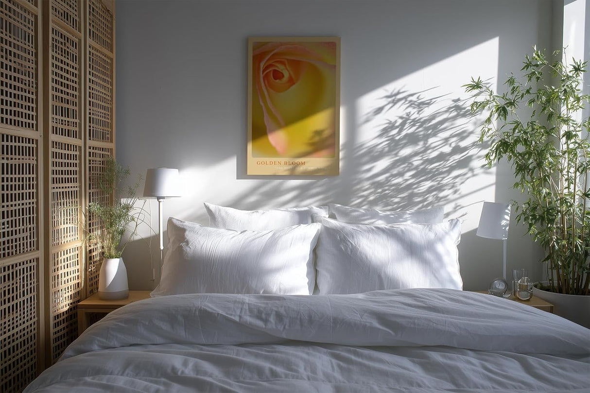 Paul Sinus Kunstdruck 40x60cm Golden Bloom Gelbe Rose Makro Nahaufnahme Blume Sommerfarbe Detail