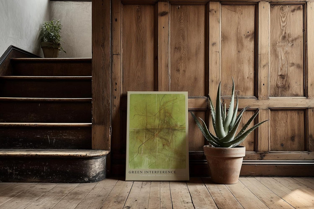 Paul Sinus Kunstdruck 40x60cm Green Interference Linien durchbrechen die grüne Stille