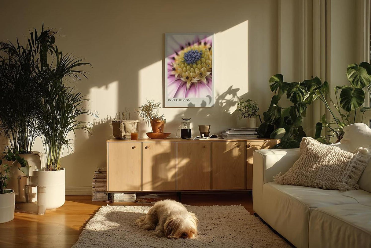 Paul Sinus Kunstdruck 40x60cm Inner Bloom – Blüte im Fokus mit kraftvoller Farbstruktur und Tiefe