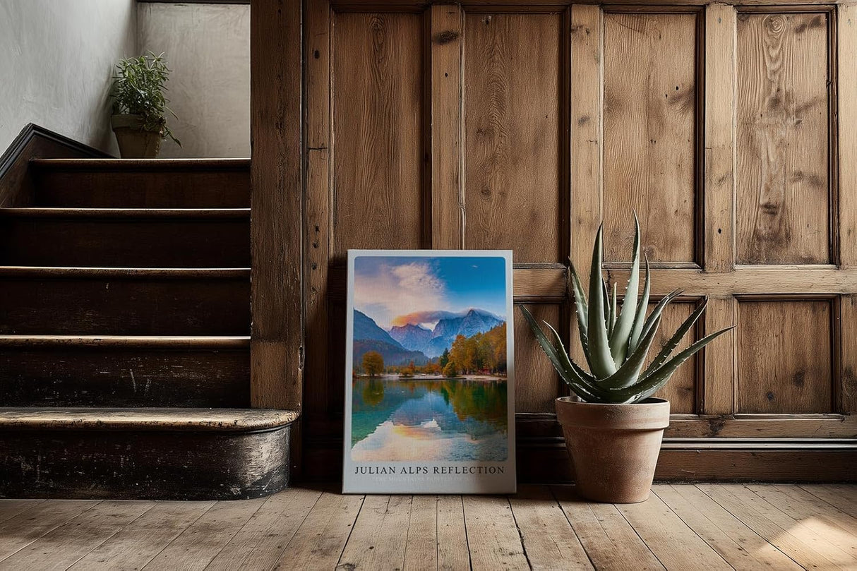 Paul Sinus Kunstdruck 40x60cm Julian Alps Reflection mit Berglandschaft und Spiegelung im See