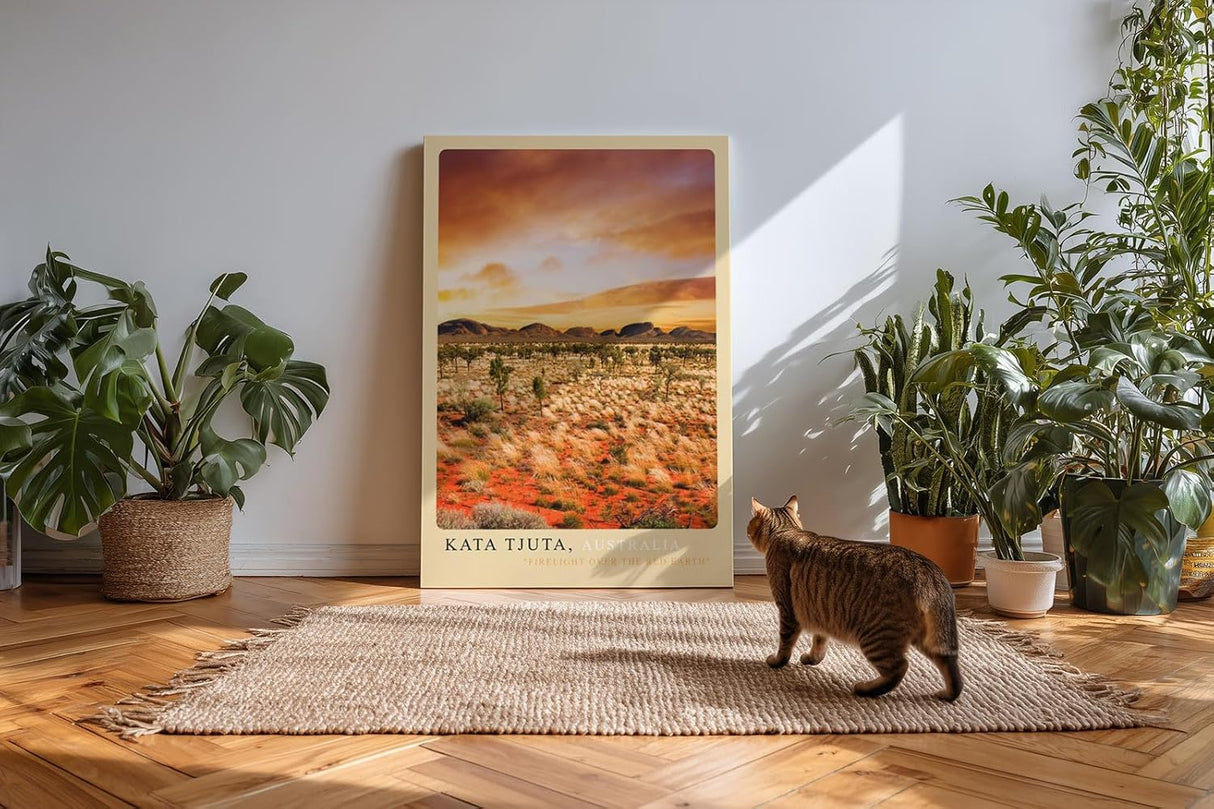 Paul Sinus Kunstdruck 40x60cm Kata Tjuta Australien Rotes Outback mit spektakulärem Abendhimmel