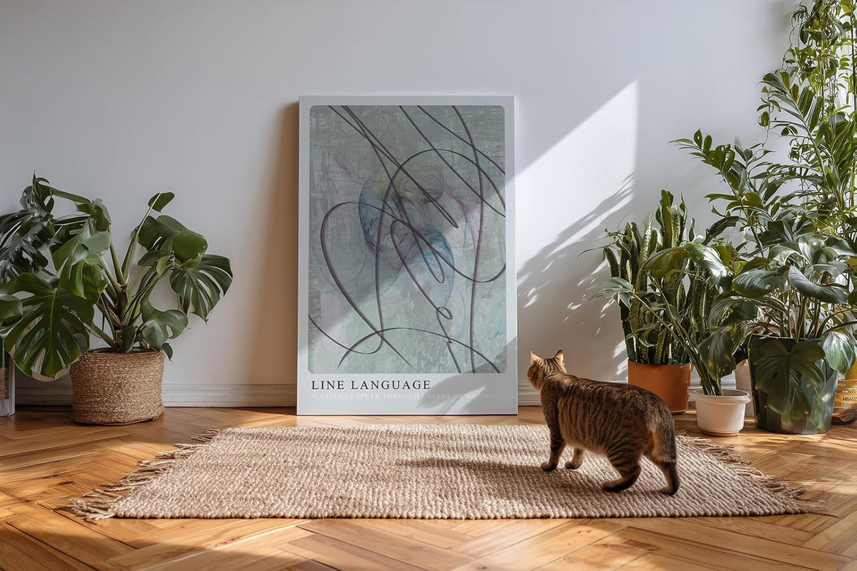 Paul Sinus Kunstdruck 40x60cm Line Language Linien Bewegung Geste Abstrakt Pastell Struktur