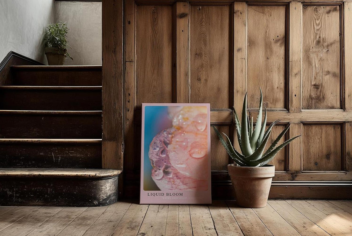Paul Sinus Kunstdruck 40x60cm Liquid Bloom – Florale Nahaufnahme in Tropfenglanz und Pastell