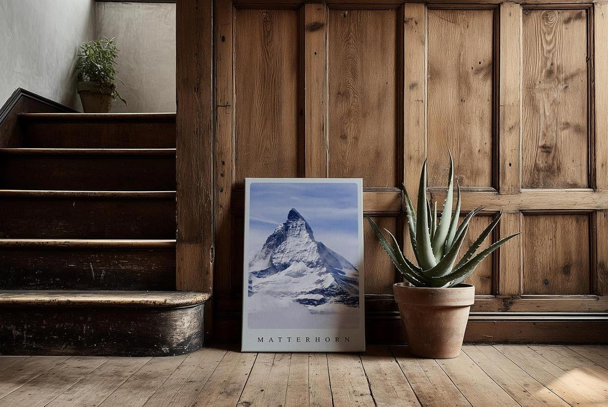 Paul Sinus Kunstdruck 40x60cm Matterhorn – winterliches Bergmassiv mit Schneegipfel und Wolkenstruktur