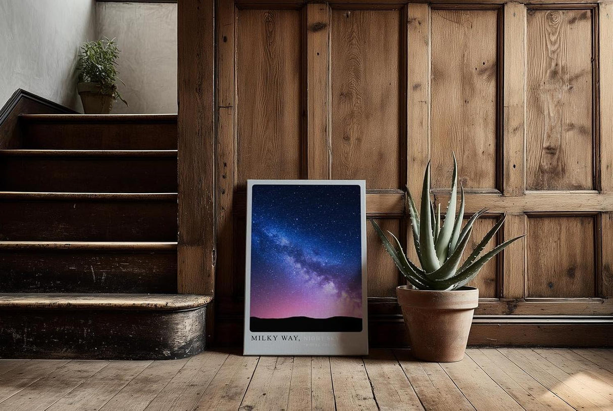Paul Sinus Kunstdruck 40x60cm Milky Way – Magischer Nachthimmel mit leuchtender Milchstraße