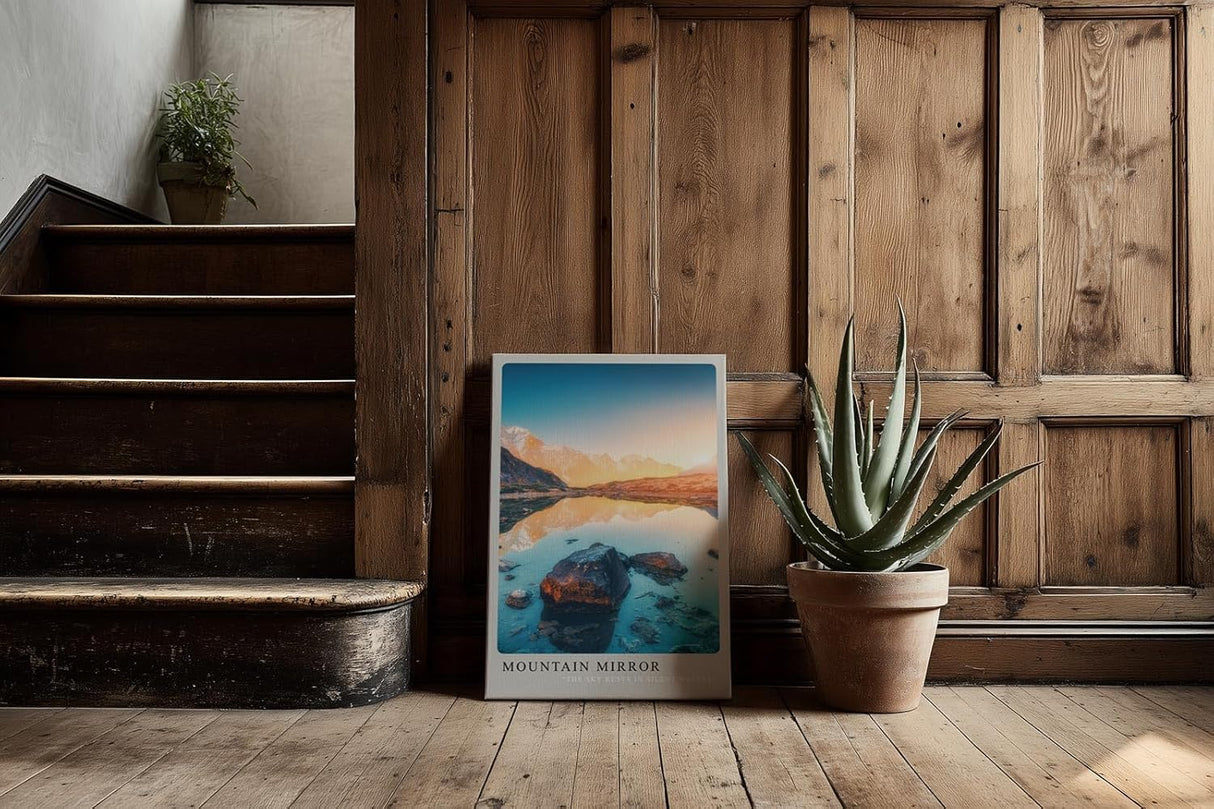Paul Sinus Kunstdruck 40x60cm Mountain Mirror Bergpanorama mit See The Sky Rests in Silent Waters