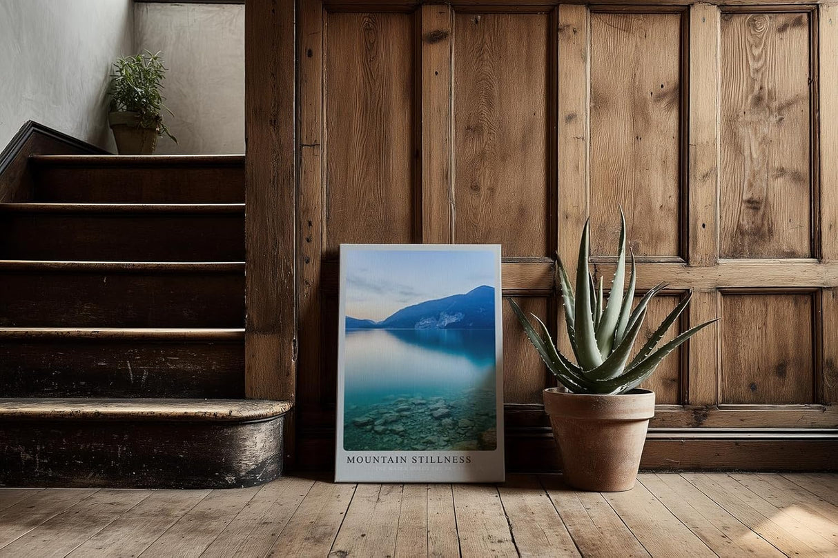 Paul Sinus Kunstdruck 40x60cm Mountain Stillness Ruhiger Bergsee mit Spiegelung und klarem Wasser