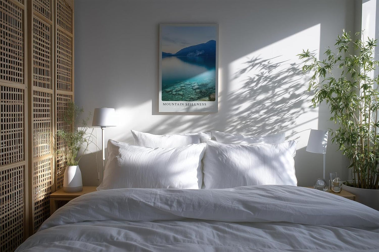Paul Sinus Kunstdruck 40x60cm Mountain Stillness Ruhiger Bergsee mit Spiegelung und klarem Wasser