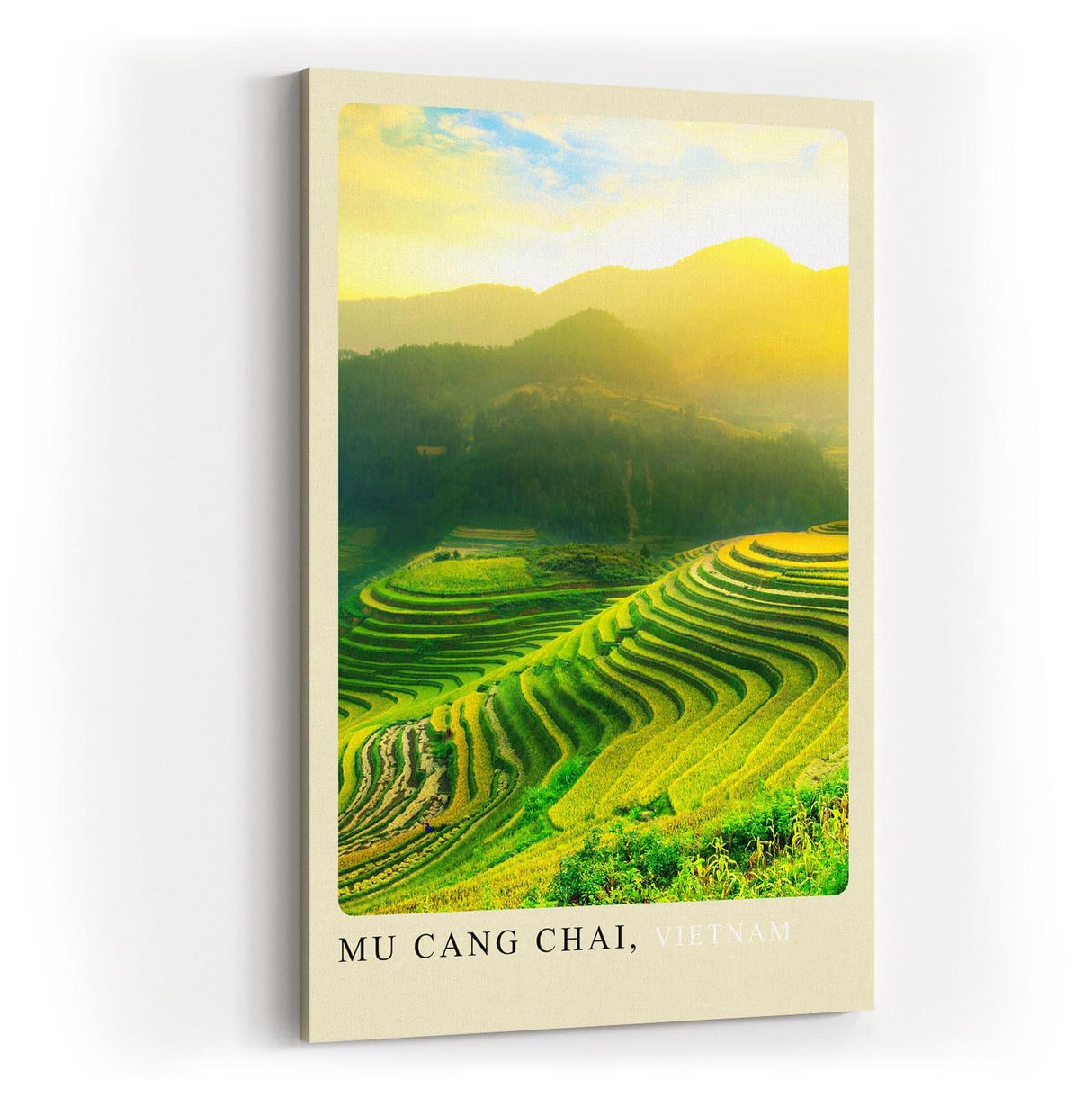 Paul Sinus Kunstdruck 40x60cm Mu Cang Chai – leuchtende Reisterrassen im Sonnenlicht in Vietnam