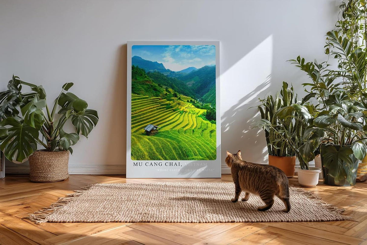 Paul Sinus Kunstdruck 40x60cm Mu Cang Chai – vietnamesische Reisterrassen im satten Grün