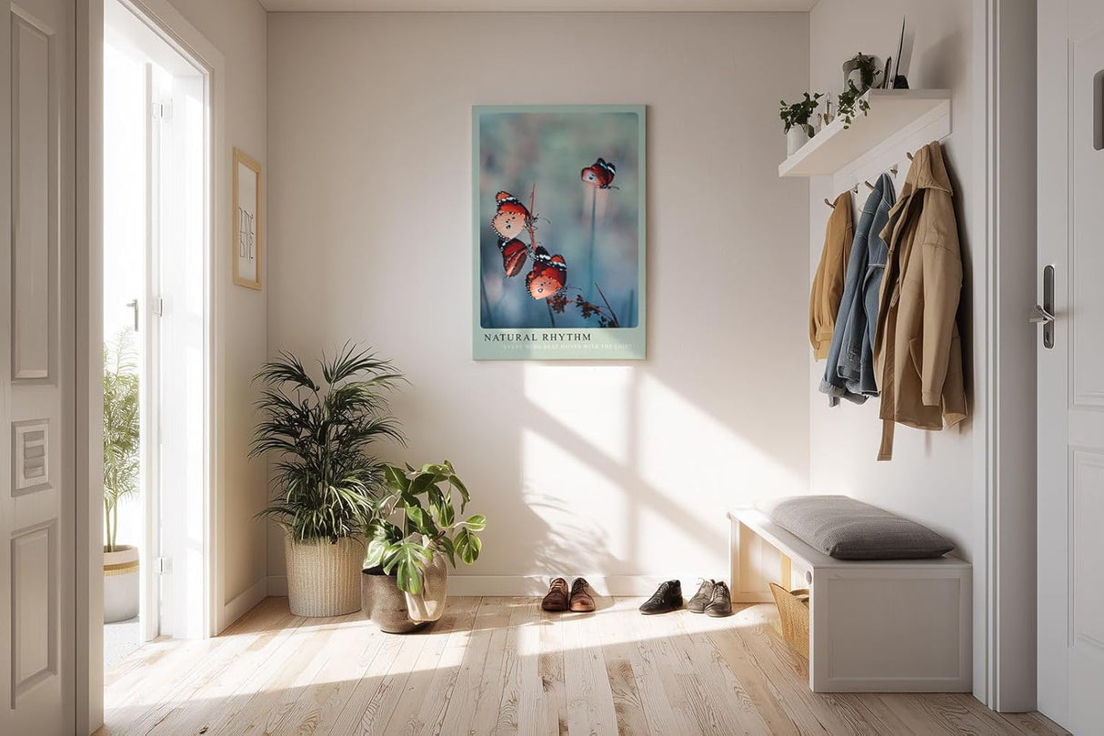 Paul Sinus Kunstdruck 40x60cm Natural Rhythm Schmetterlinge im Flug auf natürlichem Hintergrund