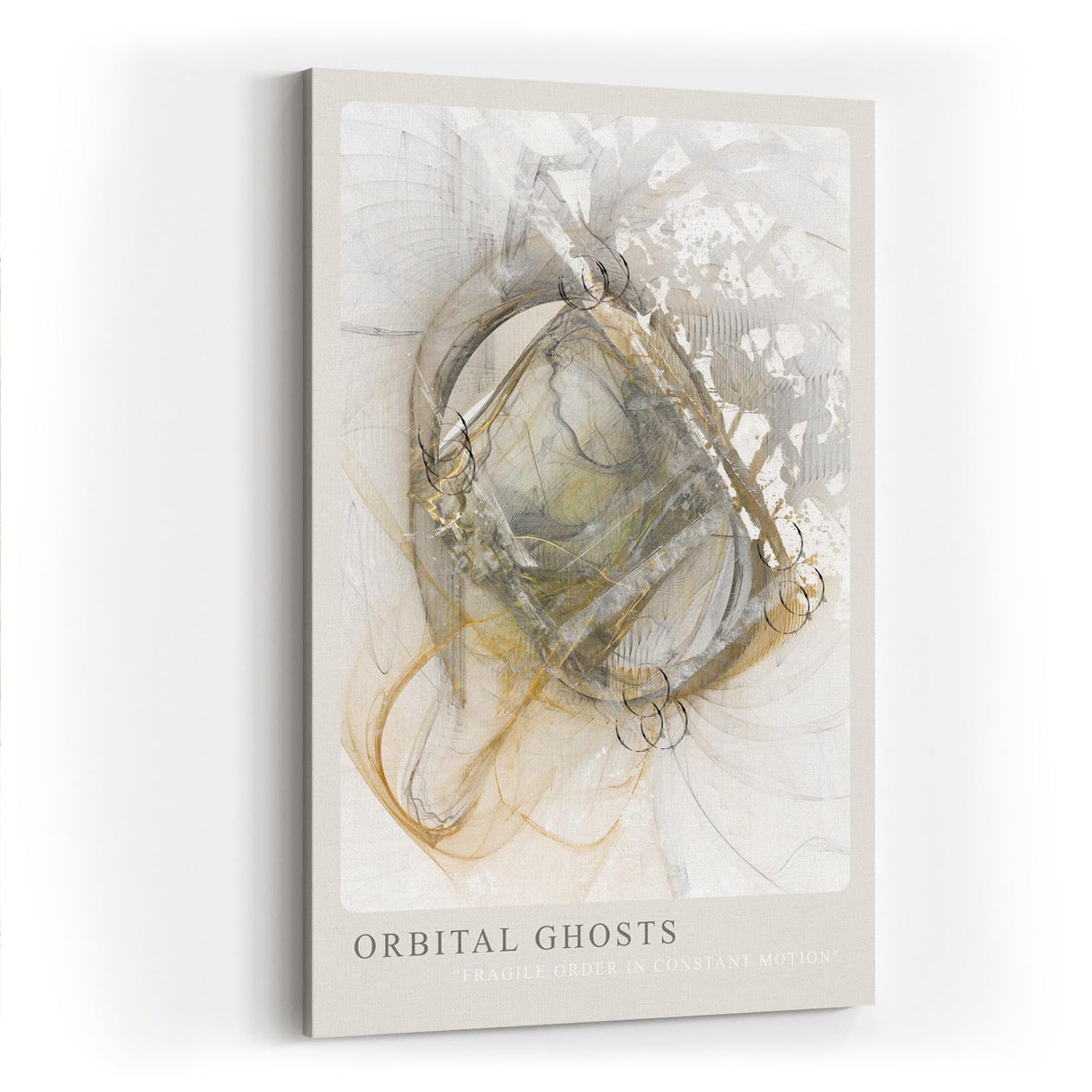 Paul Sinus Kunstdruck 40x60cm Orbital Ghosts Kreise Weiß Grau Dynamik Abstraktion Bewegung