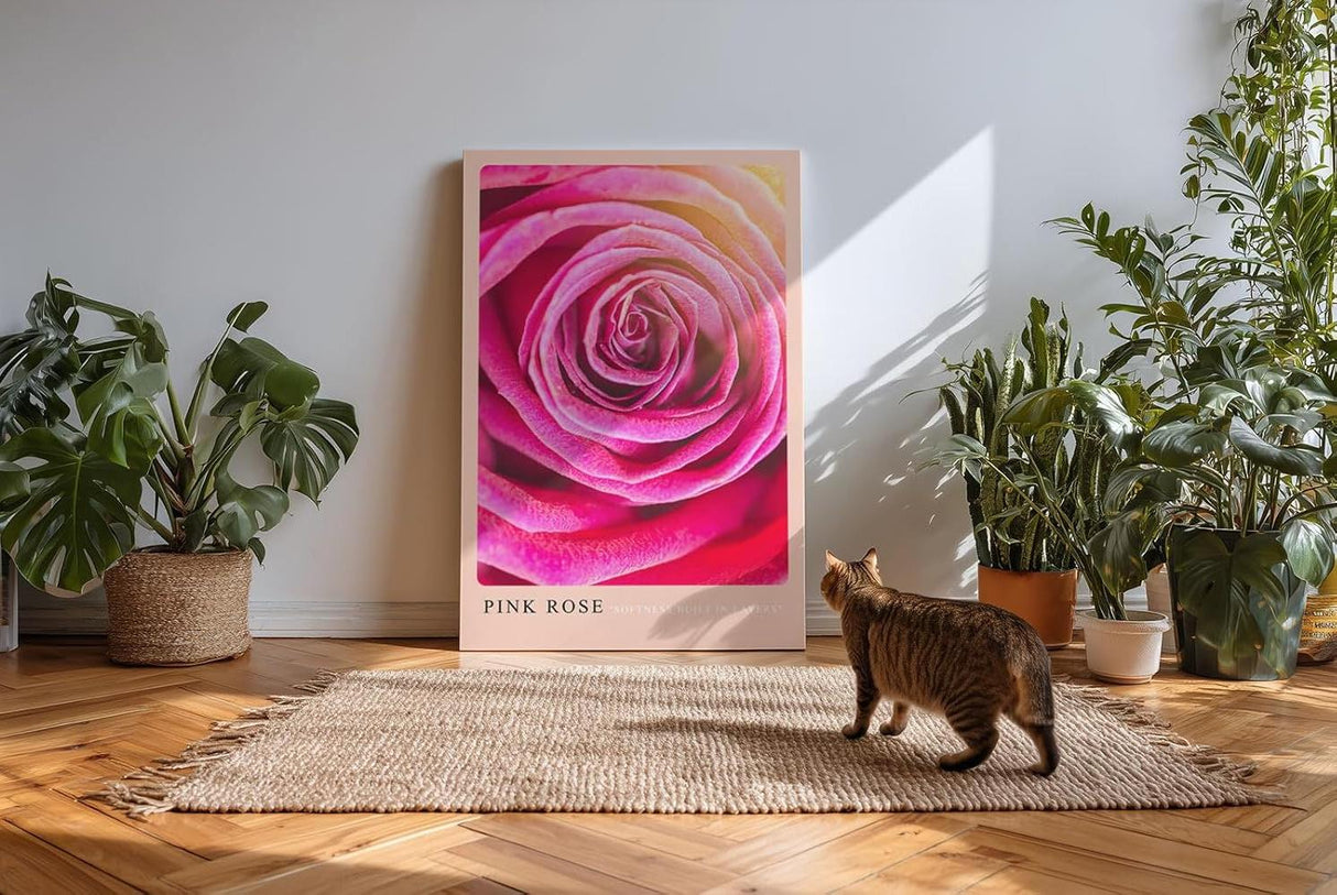 Paul Sinus Kunstdruck 40x60cm Pink Rose Nahaufnahme Blüte Rosa Makro Blume Romantik