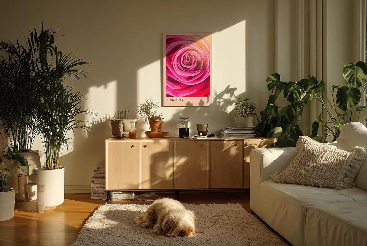 Paul Sinus Kunstdruck 40x60cm Pink Rose Nahaufnahme Blüte Rosa Makro Blume Romantik
