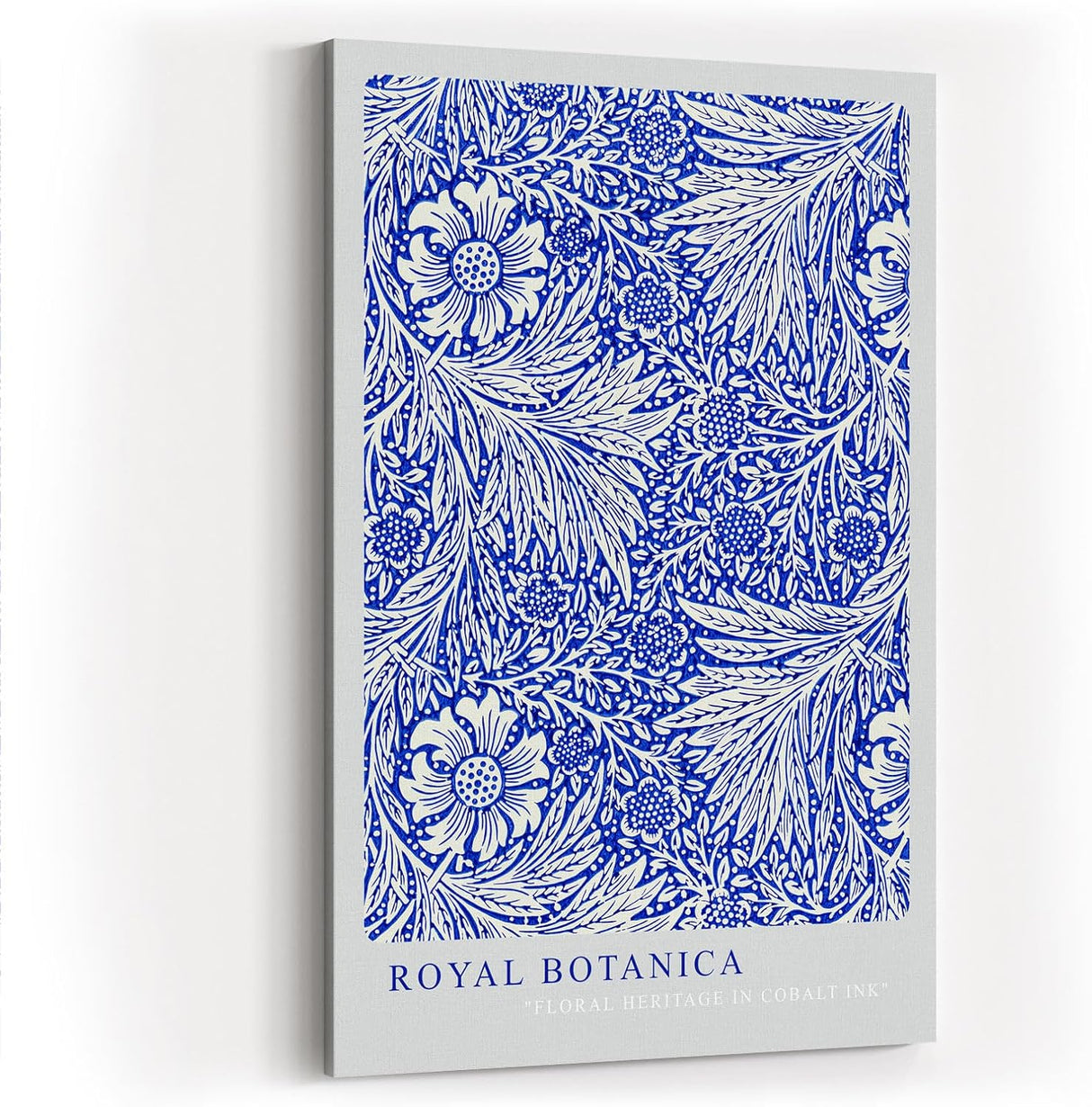 Paul Sinus Kunstdruck 40x60cm Royal Botanica florales Erbe in kräftigem Kobaltblau mit botanischer Eleganz