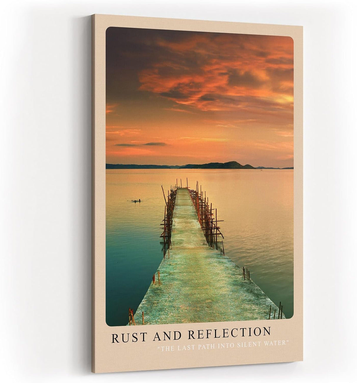 Paul Sinus Kunstdruck 40x60cm Rust and Reflection Verrosteter Steg im See bei Sonnenuntergang