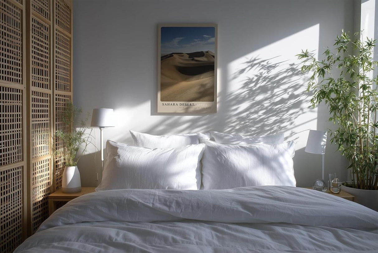 Paul Sinus Kunstdruck 40x60cm Sahara Desert Africa – Endlose Sanddünen im goldenen Licht mit weichem Schattenspiel