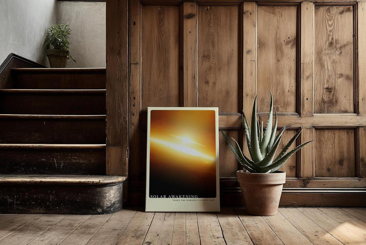Paul Sinus Kunstdruck 40x60cm Solar Awakening mit leuchtendem Horizont in Gold und Orange