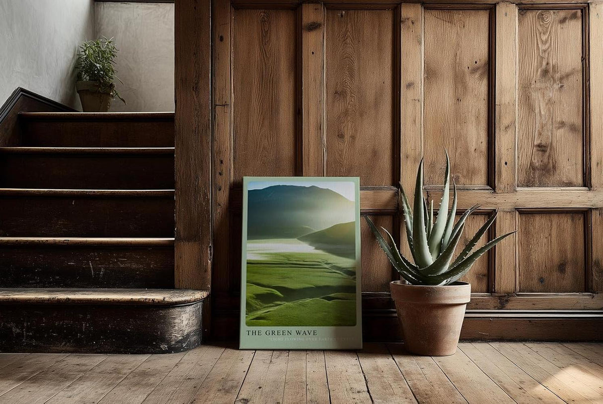 Paul Sinus Kunstdruck 40x60cm The Green Wave – Sanfte Landschaft in fließendem Licht