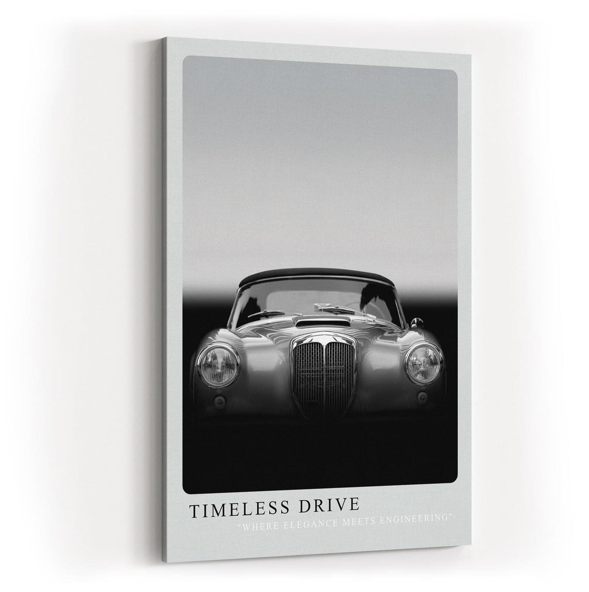 Paul Sinus Kunstdruck 40x60cm Timeless Drive mit klassischem Oldtimer in Schwarzweiß