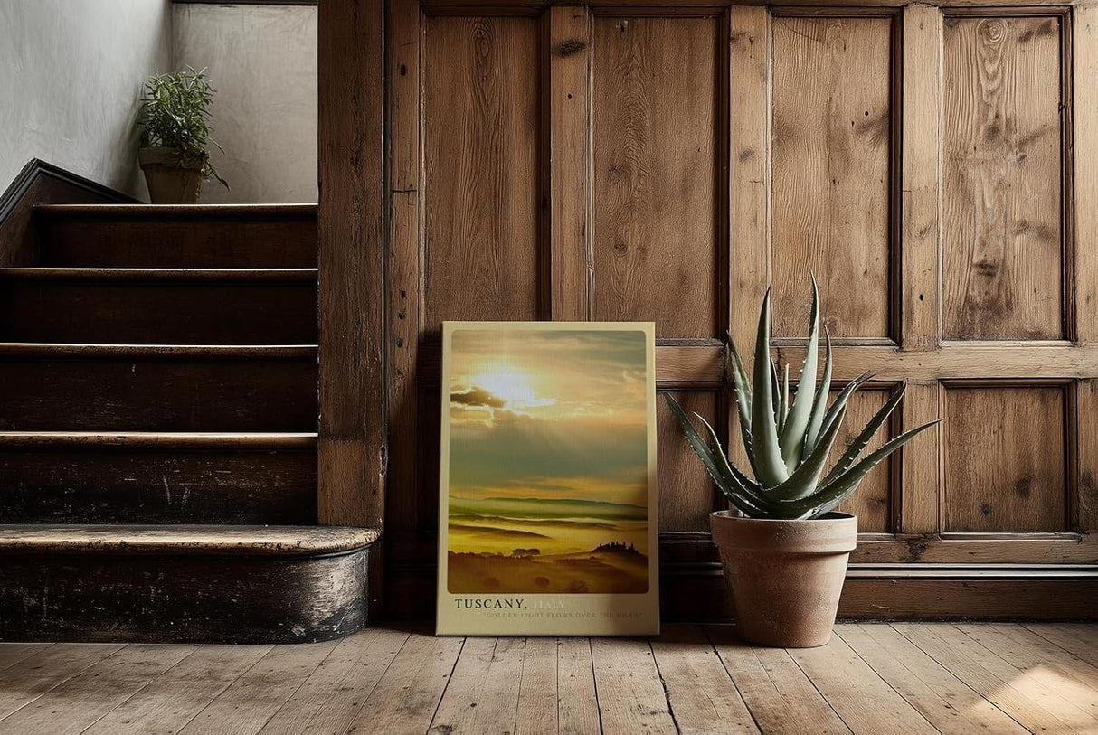 Paul Sinus Kunstdruck 40x60cm Toskana Italien Sonnenaufgang Landschaft Hügel Licht Tuscany Italy