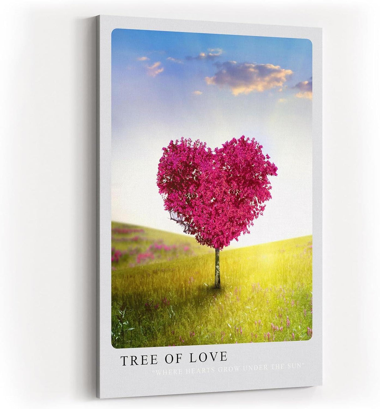Paul Sinus Kunstdruck 40x60cm Tree of Love – Herzbaum im sonnendurchfluteten Frühlingsfeld