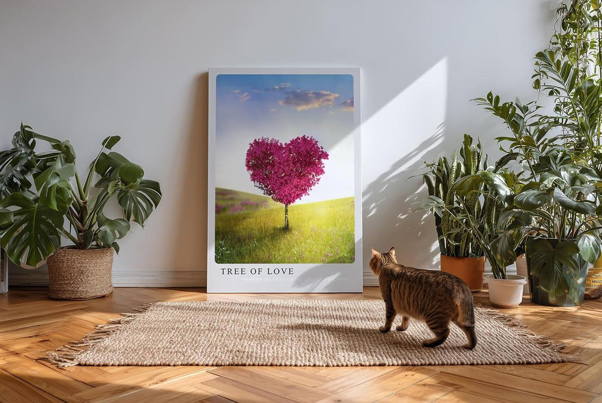 Paul Sinus Kunstdruck 40x60cm Tree of Love – Herzbaum im sonnendurchfluteten Frühlingsfeld