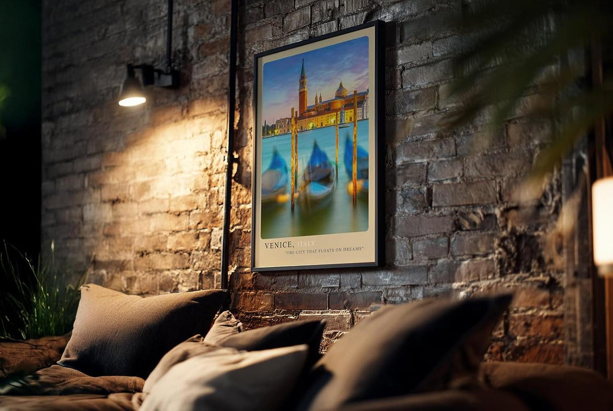 Paul Sinus Kunstdruck 40x60cm Venice – Magischer Blick auf das traumhafte Venedig zur Blauen Stunde