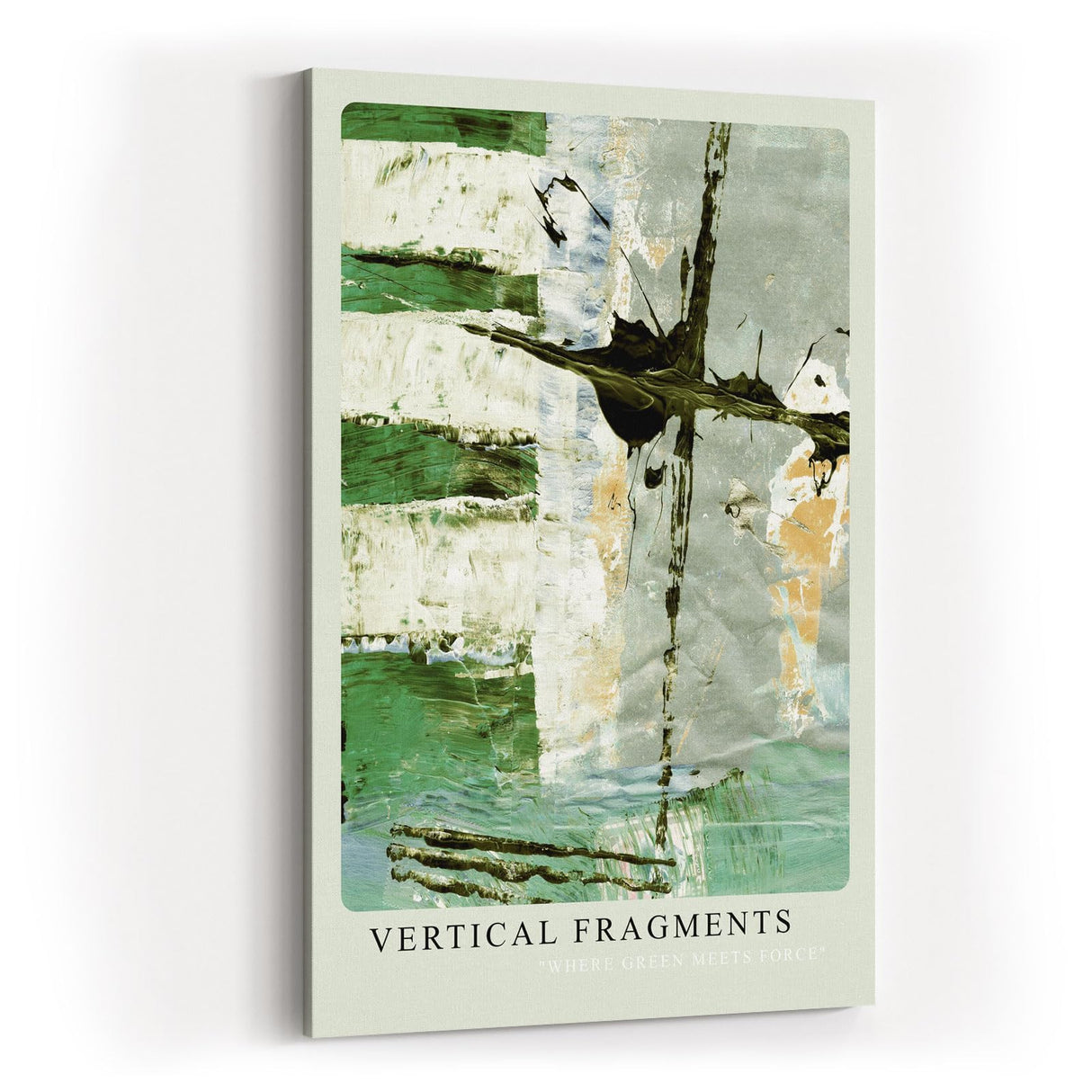 Paul Sinus Kunstdruck 40x60cm Vertical Fragments mit abstraktem Farbspiel in Grün und Struktur