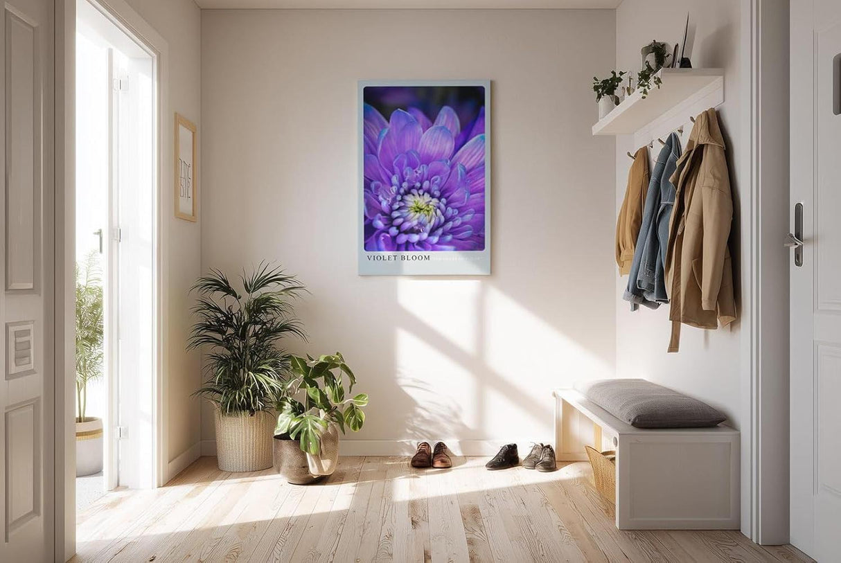 Paul Sinus Kunstdruck 40x60cm Violette Blüte in Nahaufnahme – florales Farbspiel in Lila und Weiß