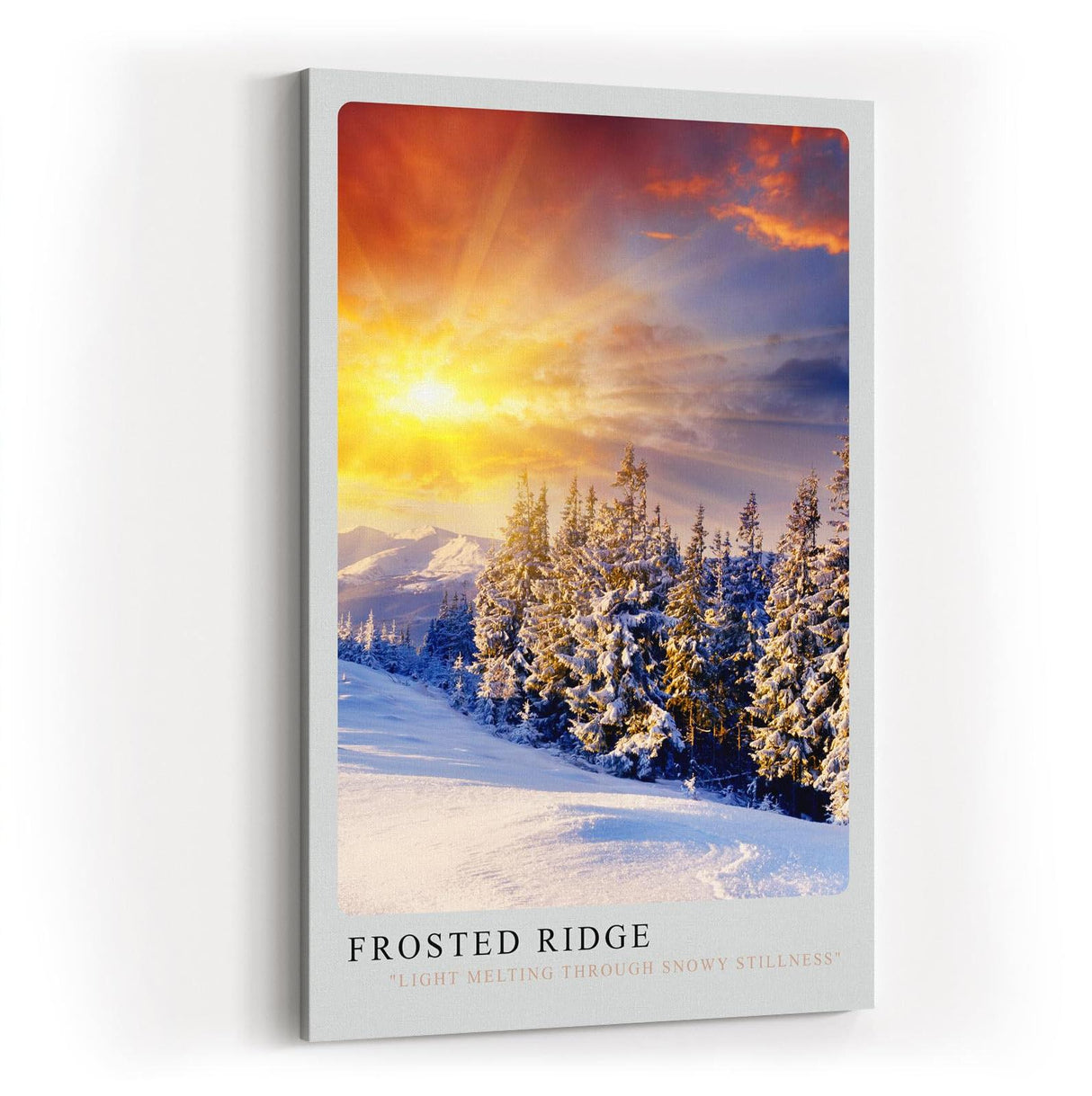 Paul Sinus Kunstdruck 40x60cm Winter Landschaft Schnee Sonnenuntergang Berge Frost Frosted Ridge