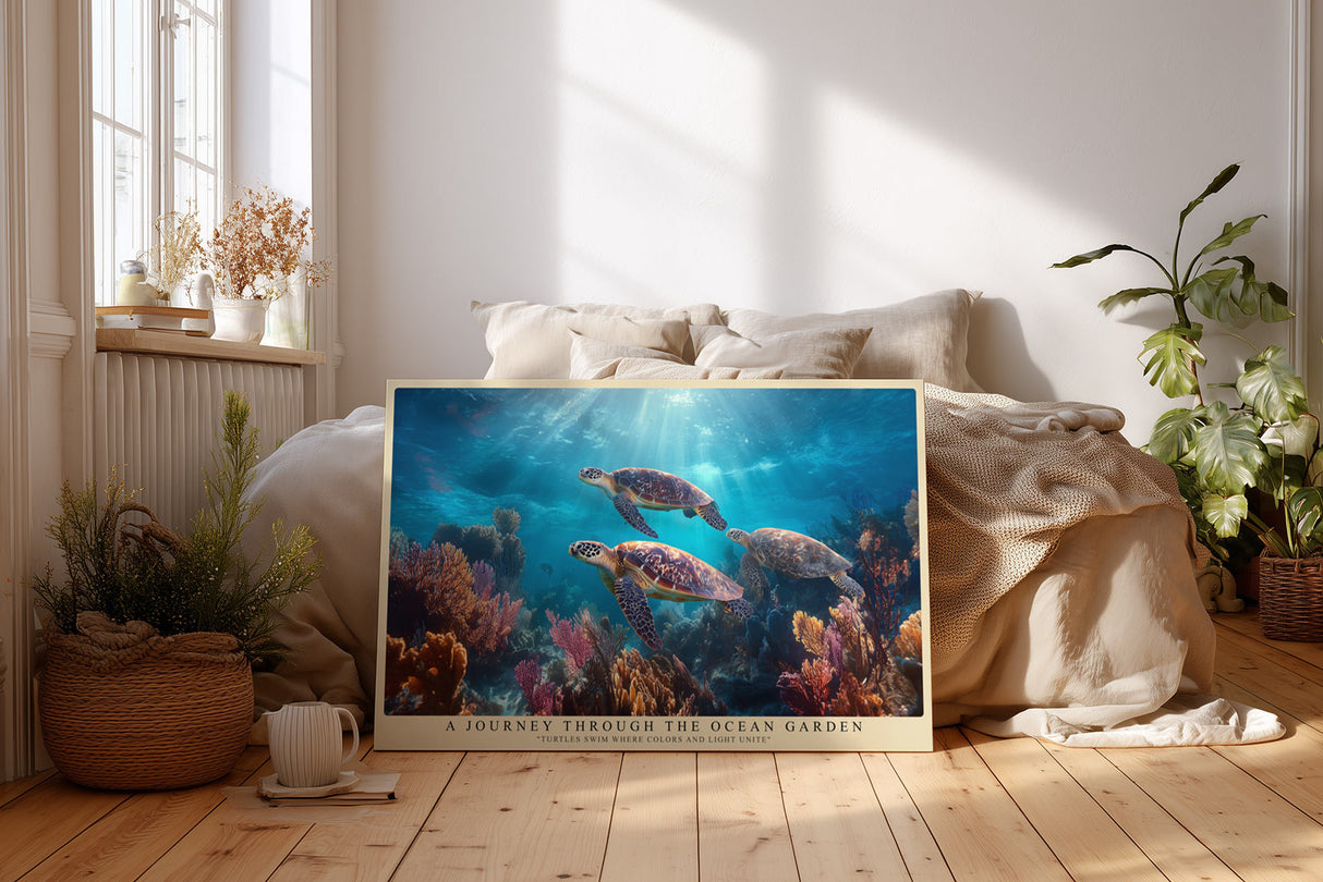 Paul Sinus Wandbild A Journey Through the Ocean Garden Sea Turtles in Colorful Coral Depths
