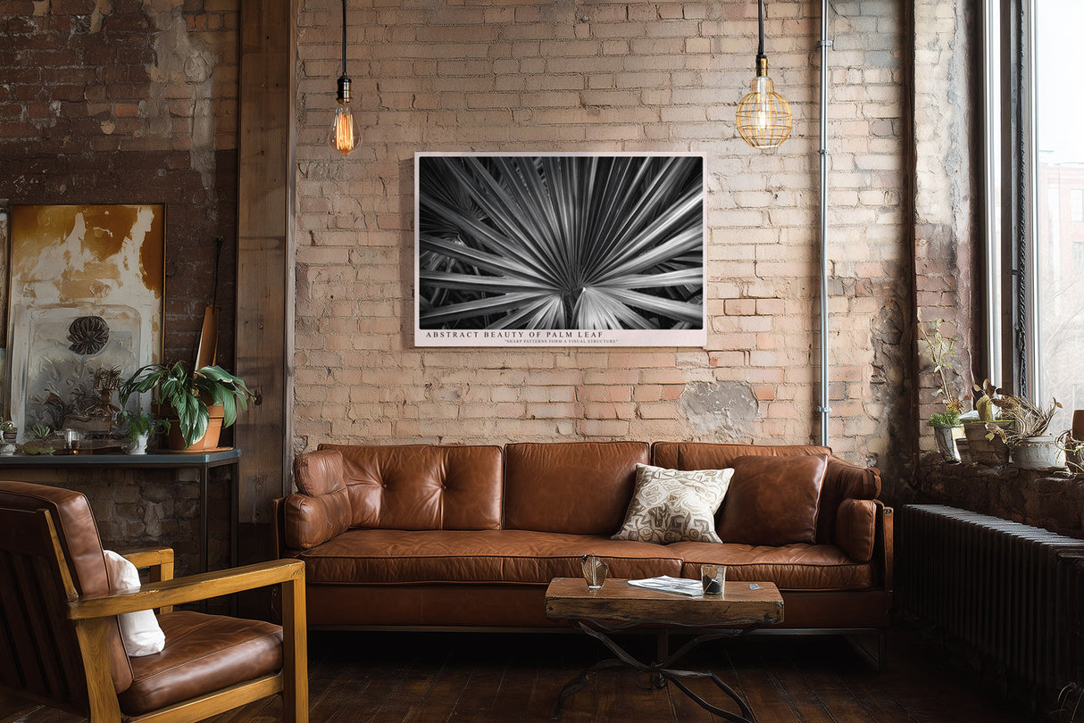Paul Sinus Wandbild Abstract Beauty of Palm Leaf Sharp Patterns Form a Visual Structure