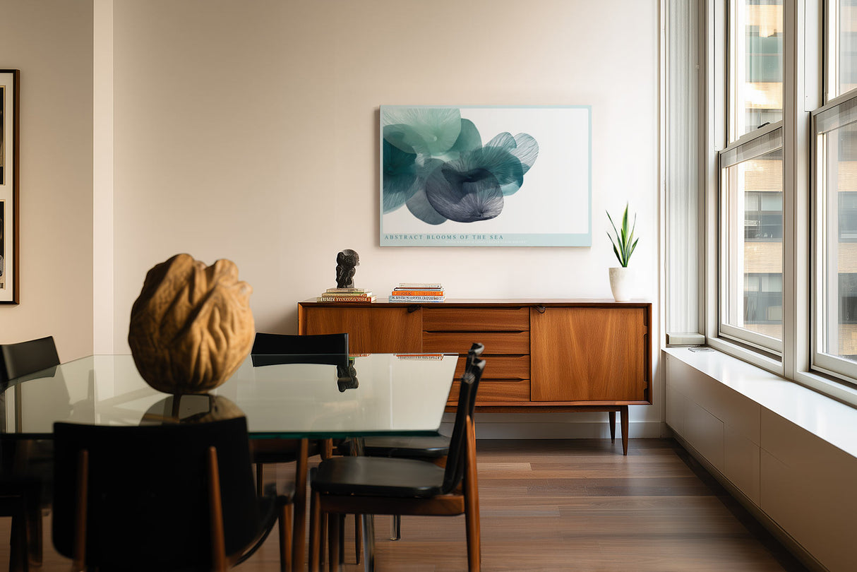 Paul Sinus Wandbild Abstract Blooms of the Sea – Poetische Formen in zarten Blautönen