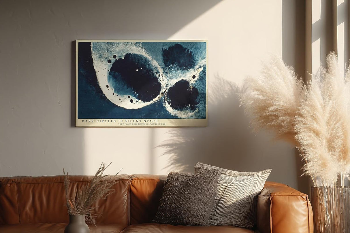 Paul Sinus Wandbild 120x80cm Abstrakte Blaue Kreise Moderne Kunst Struktur Design in Blau und Weiß für Wohnzimmer Büro