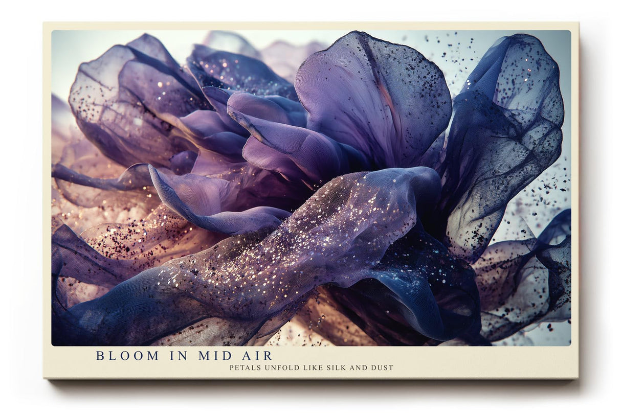 Paul Sinus Wandbild 120x80cm abstrakte Bluete modern violett gold elegante Kunst Kunstdruck grosses Kunstbild stilvolle Wanddekoration fuer Wohnzimmer Büro