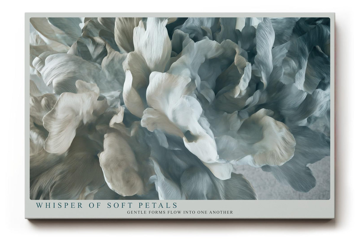 Paul Sinus Wandbild 120x80cm abstrakte Blume modern grau beige floral Kunst Kunstdruck grosses Kunstbild elegante Wanddekoration fuer Wohnzimmer Büro Flur
