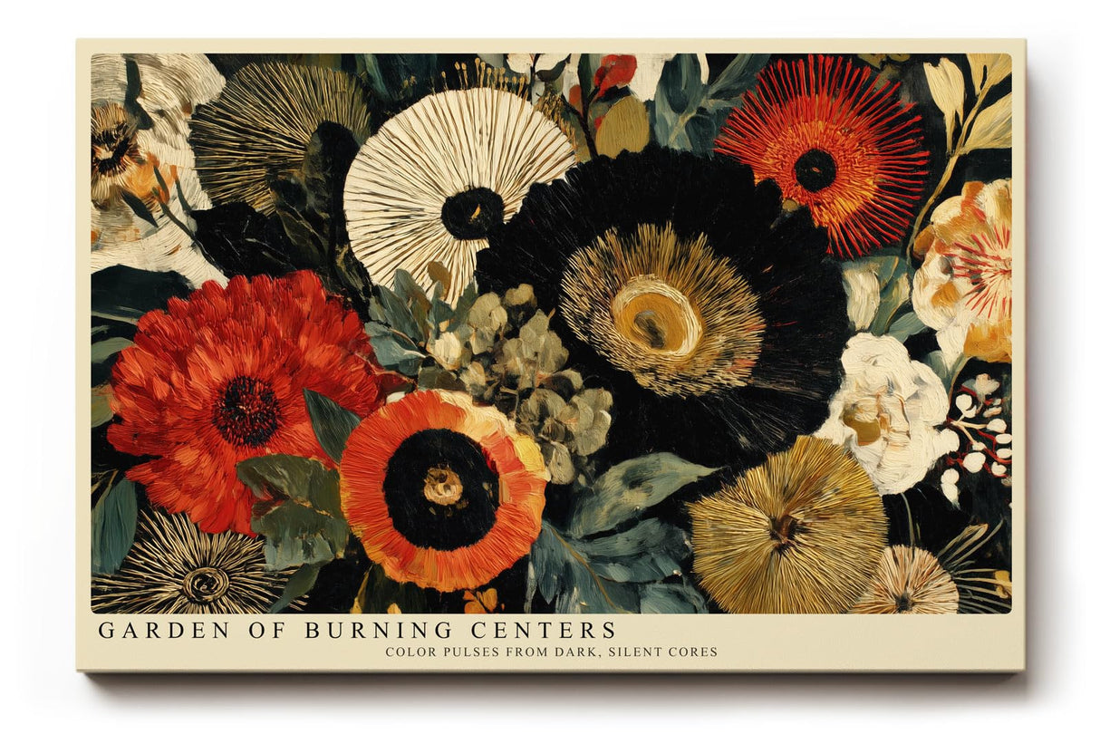 Paul Sinus Wandbild 120x80cm Abstrakte Blumen Moderne Florale Kunst Komposition mit warmen Farben und dekorativer Struktur