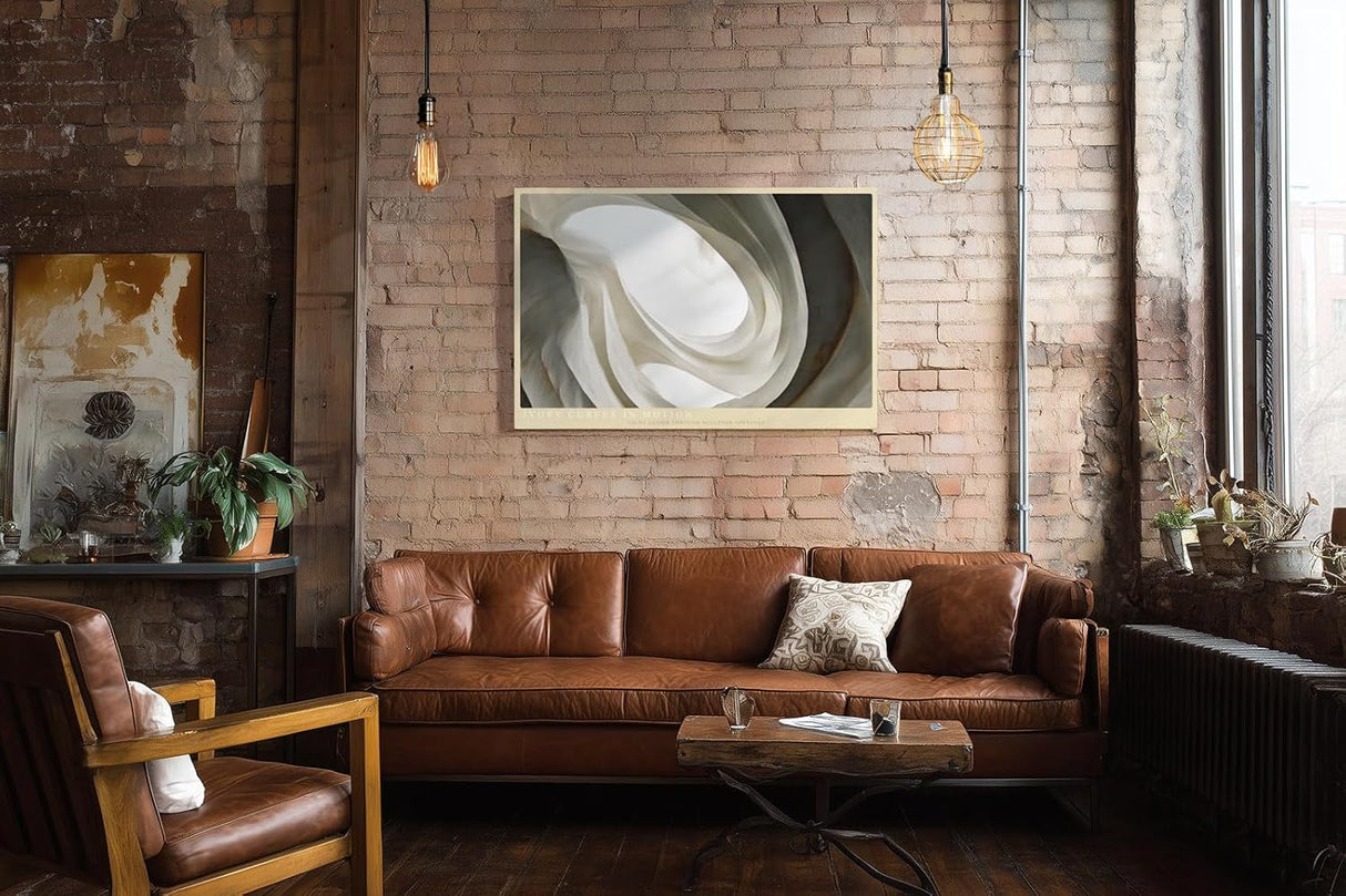 Paul Sinus Wandbild 120x80cm Abstrakte Elfenbein Formen Moderne Minimalistische Kunst in Naturtönen für Wohnzimmer Büro Schlafzimmer
