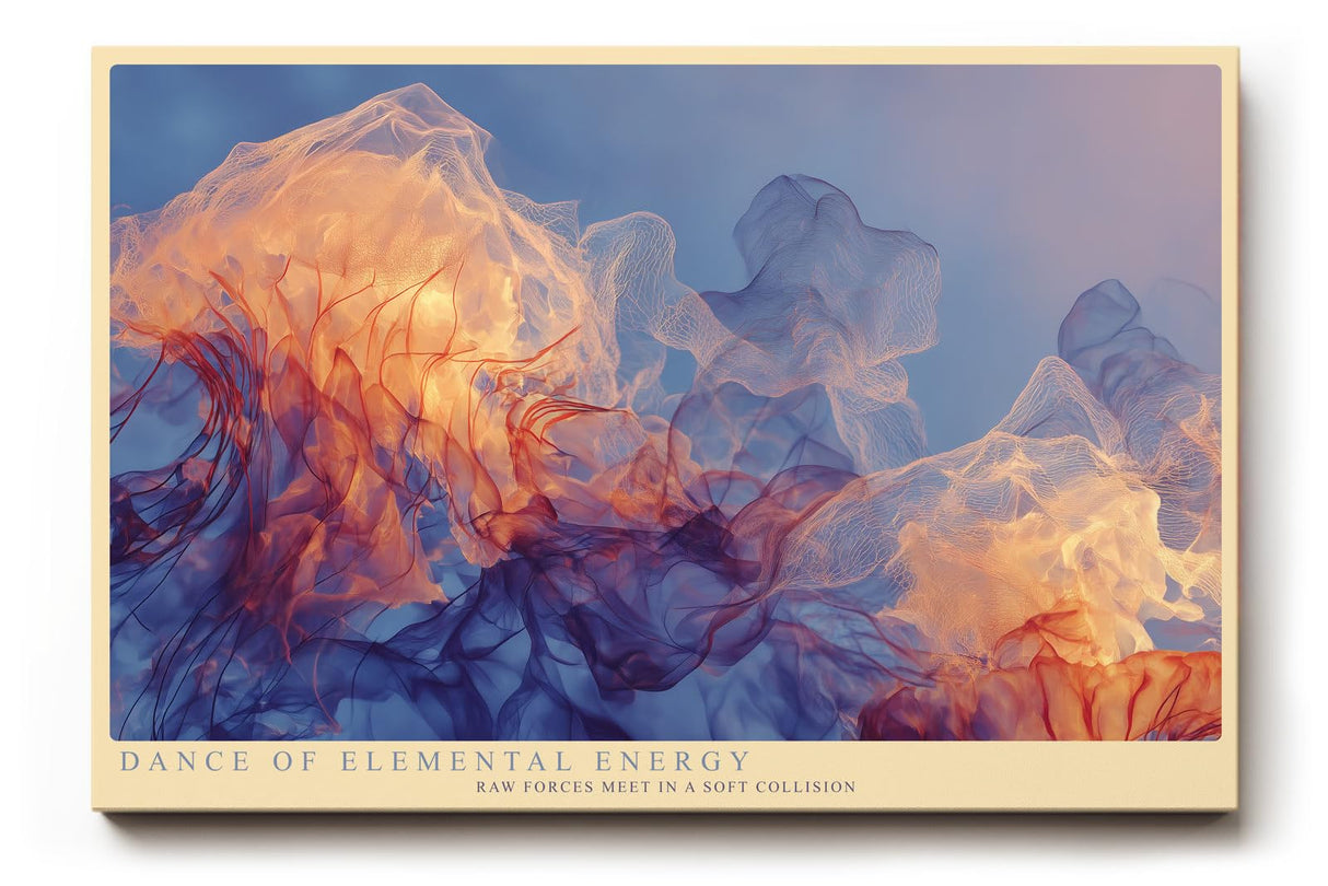Paul Sinus Wandbild 120x80cm abstrakte Energieformen moderne Kunst in Blau Orange und Rot dynamische Farbbewegung stilvolle Wanddekoration fuer Wohnzimmer Büro