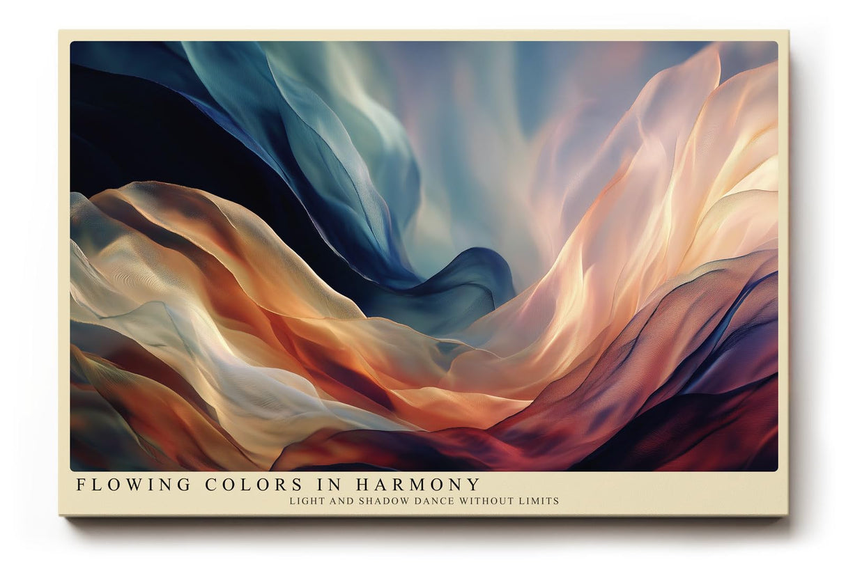 Paul Sinus Wandbild 120x80cm abstrakte Farbbewegung moderne Fluid Kunst warmes Farbspiel stilvolle Wanddekoration fuer Wohnzimmer Büro