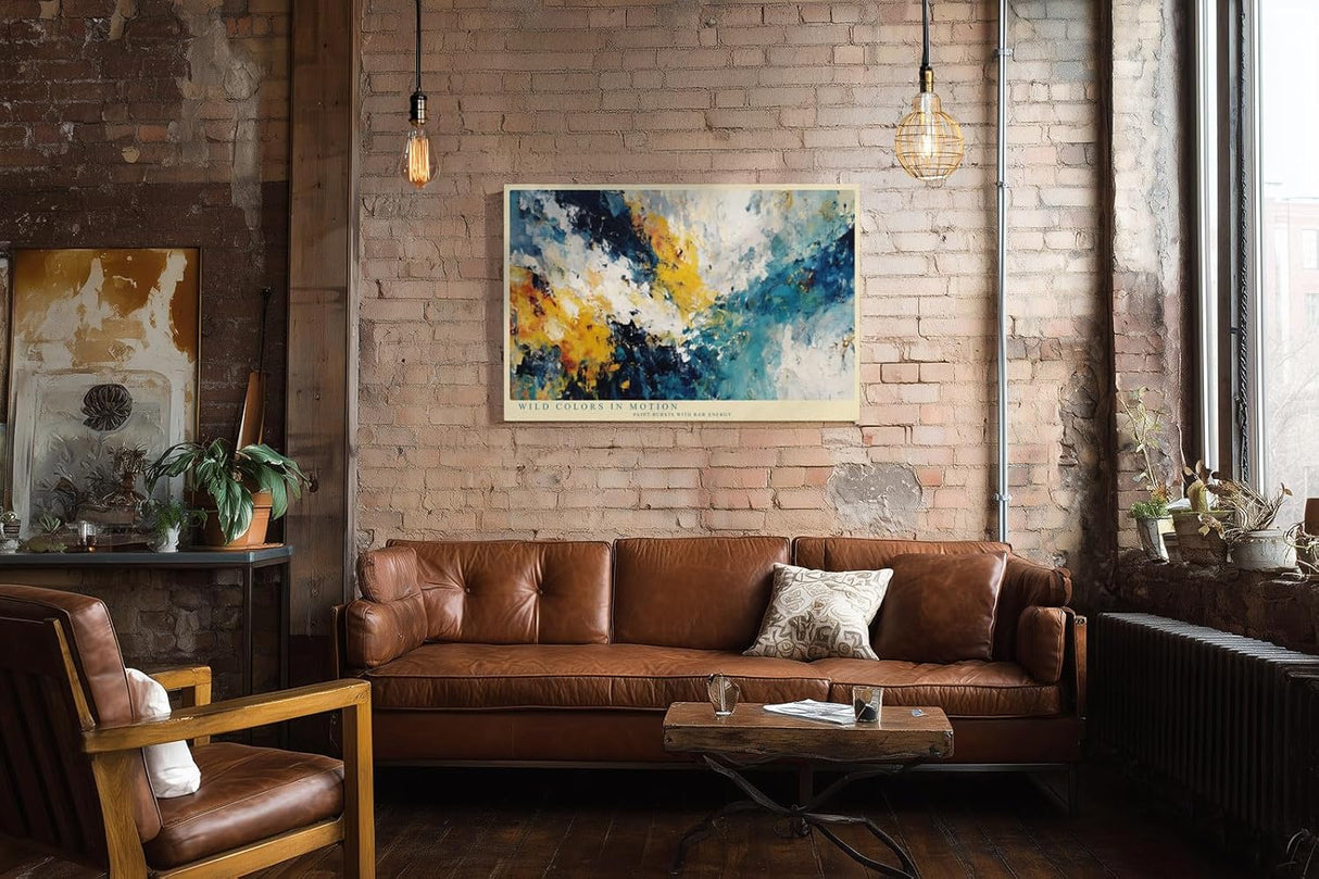 Paul Sinus Wandbild 120x80cm Abstrakte Farben in Bewegung – Dynamische moderne Kunst mit intensiver Farbenergie