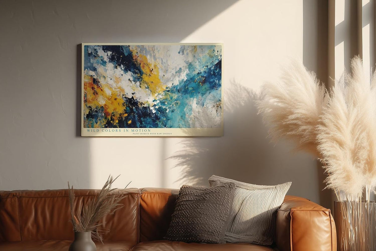 Paul Sinus Wandbild 120x80cm Abstrakte Farben in Bewegung – Dynamische moderne Kunst mit intensiver Farbenergie