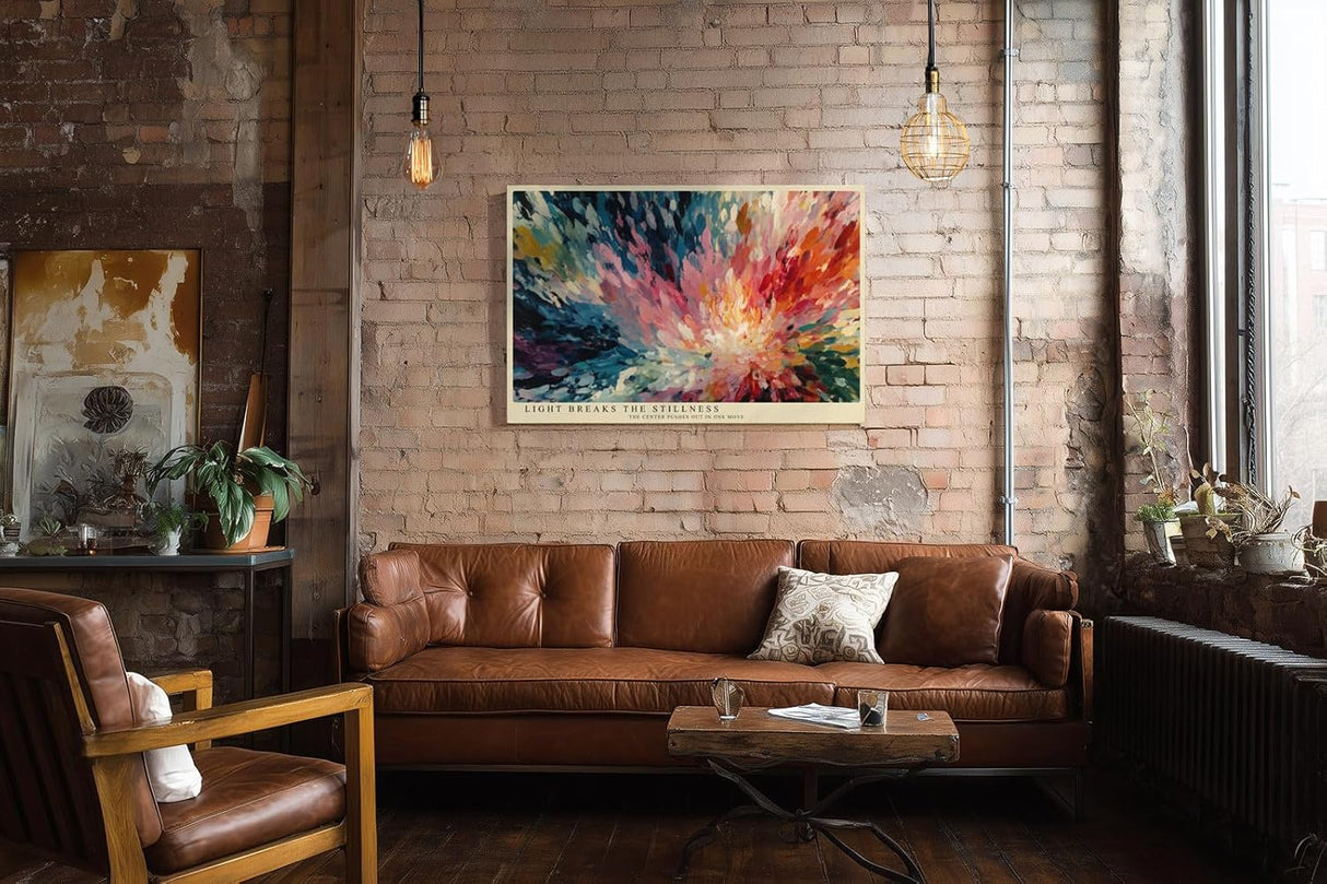 Paul Sinus Wandbild 120x80cm Abstrakte Farbexplosion Moderne Kunst in Bunt Dynamische Malerei für Wohnzimmer Büro Atelier