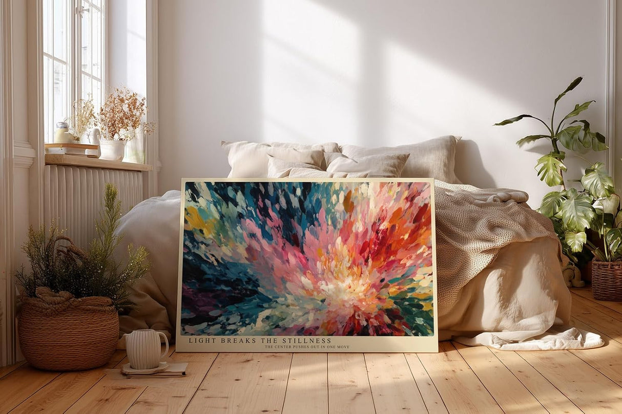 Paul Sinus Wandbild 120x80cm Abstrakte Farbexplosion Moderne Kunst in Bunt Dynamische Malerei für Wohnzimmer Büro Atelier