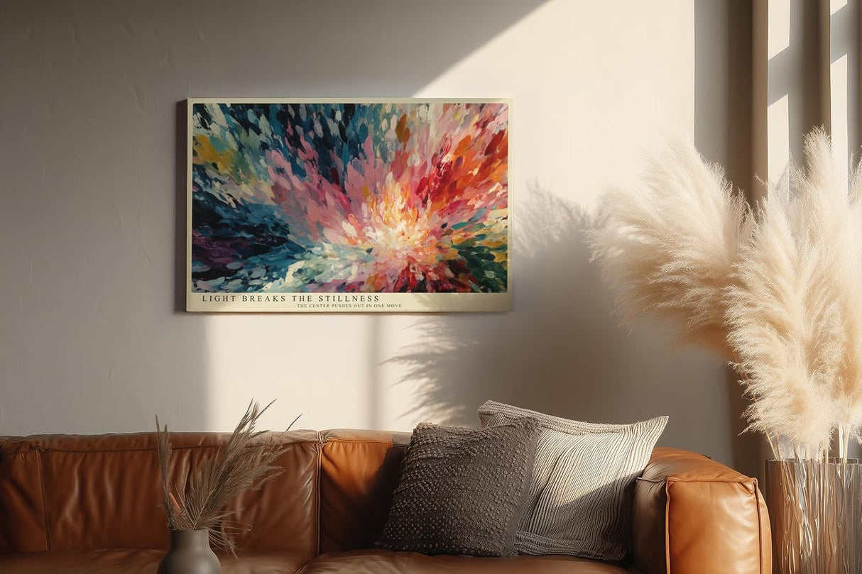 Paul Sinus Wandbild 120x80cm Abstrakte Farbexplosion Moderne Kunst in Bunt Dynamische Malerei für Wohnzimmer Büro Atelier