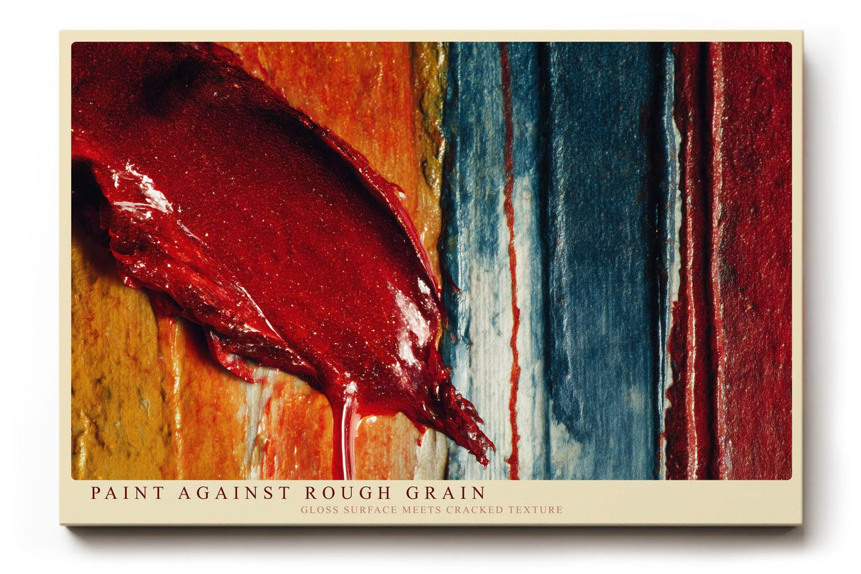 Paul Sinus Wandbild 120x80cm Abstrakte Farbtextur Rot Blau Moderne Strukturkunst fuer Wohnzimmer Büro und kreative Raeume